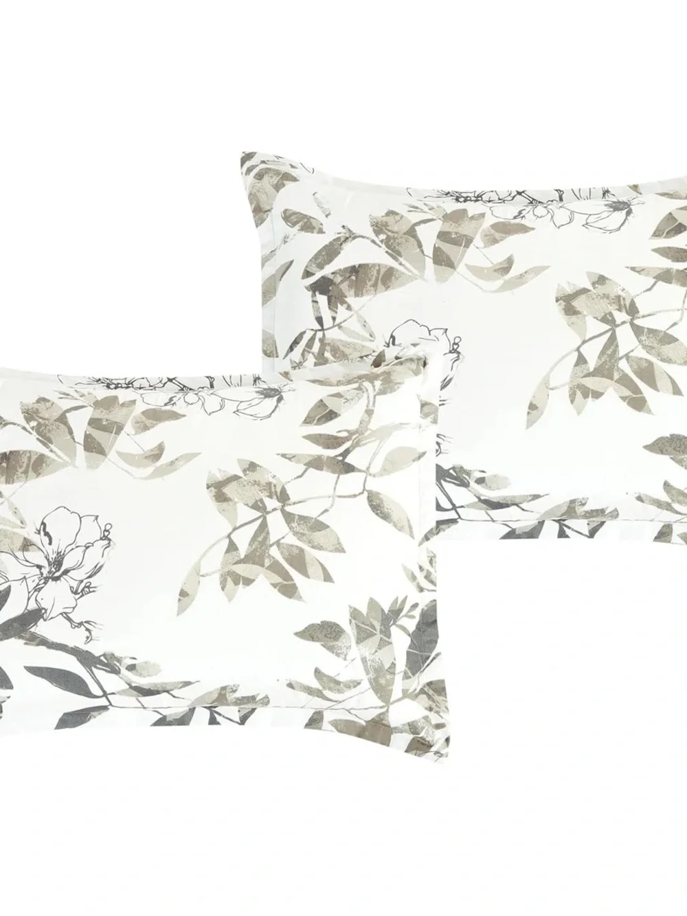Floral Leaf king 3 piece Comforter Set in Neutral/Gray